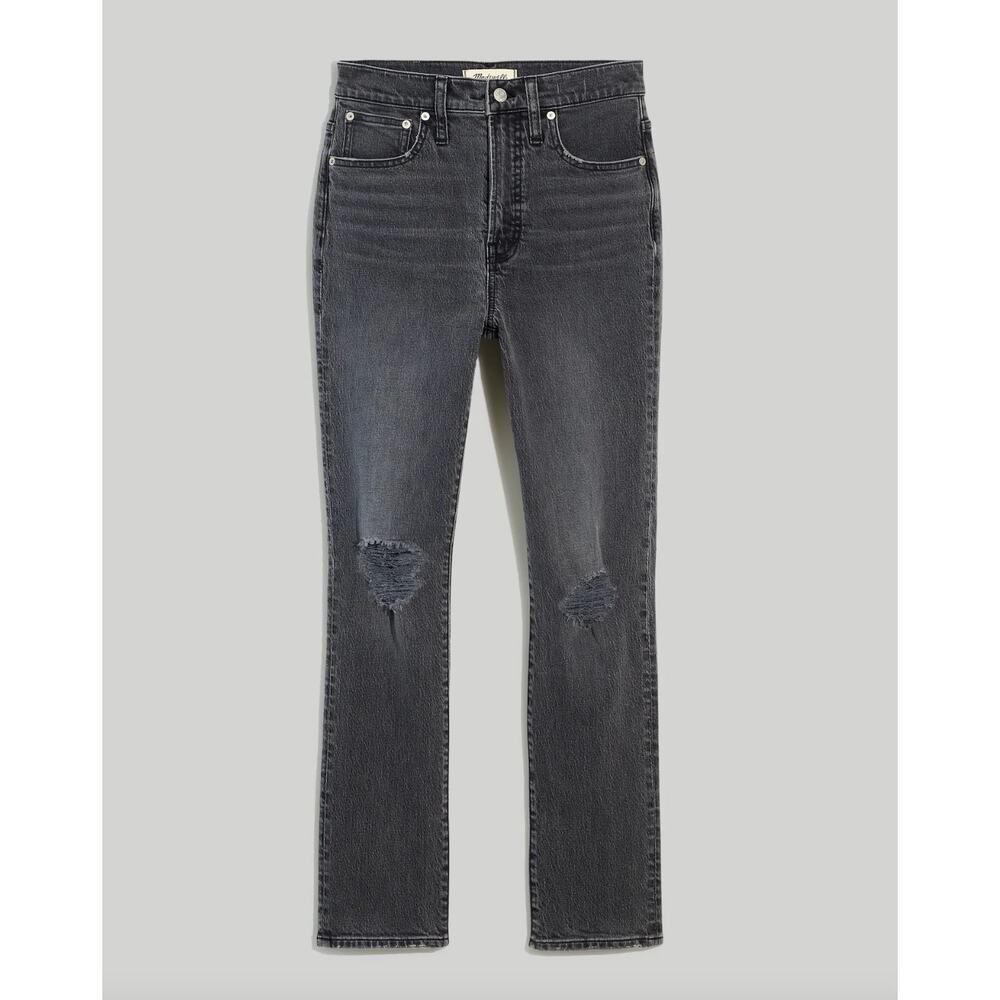 Madewell The Tall Perfect Vintage Jean Bartlett Wash Black Ripped US 24 NWT